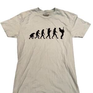 Think Outloud Apparel Adult SM Evolution Of The Guitar Player Graphic T-shirt